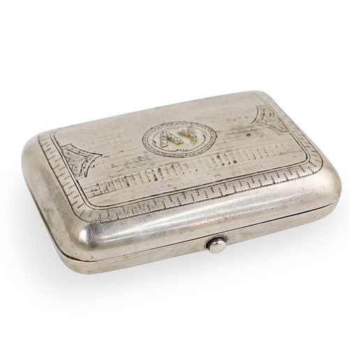Russian Silver and Diamond Cigarette Box