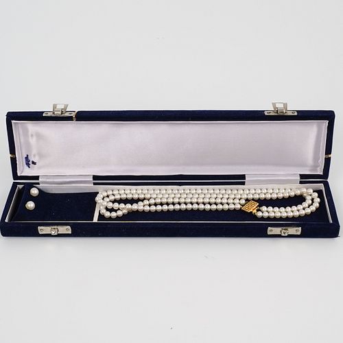 (3 Pc) Pearl Beaded Jewelry Set