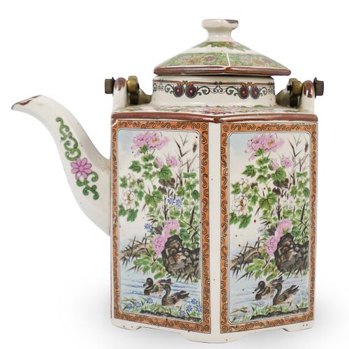 Chinese Octagonal Porcelain Teapot