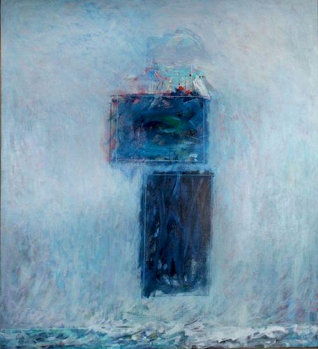 Al Newbill (1921-2011) The River, First Snow, 1987, Oil on canvas,