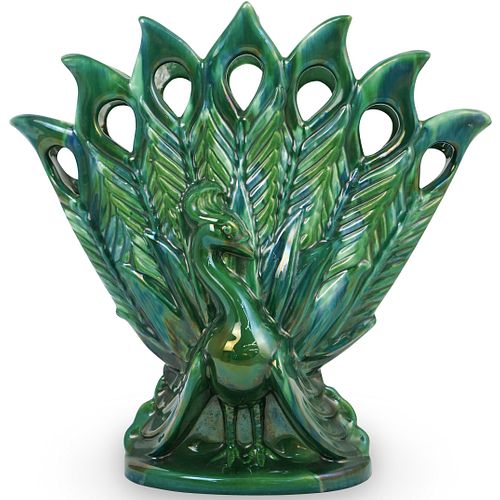 Royal Haeger Ceramic Peacock Vase