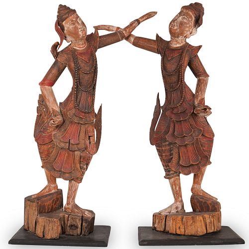 Thai Carved Wood Dancers