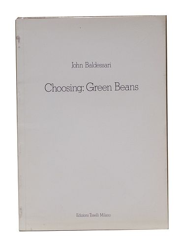Baldessarri, John<br><br>Choosing: Green Beans, Milan, Edizioni Toselli, 1972 [January], 29.5x20.7 cm., Paperback, pp. [28].