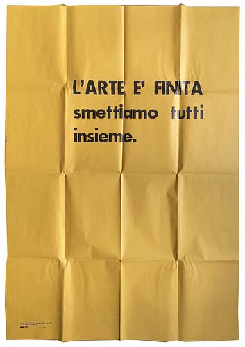 Chiari, Giuseppe<br><br>The art is finished let's stop together, (Florence), edition edited by the author, [print: Tipografia Centrale - Firenze], 197