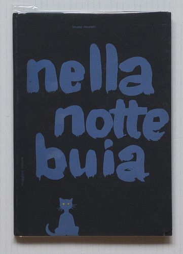 Munari, Bruno<br><br>In the dark night Milan, Giuseppe Muggiani, 1956, 24x17 cm., Hardcover editorial binding, pp. [32], 8 large and 4 small non-numbe