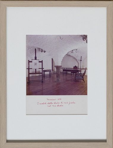 Pistoletto, Michelangelo<br><br>Sansicario 1976. The furniture of my father's studio in my studio Sansicario, 1976, 23.8x17.8 cm.
