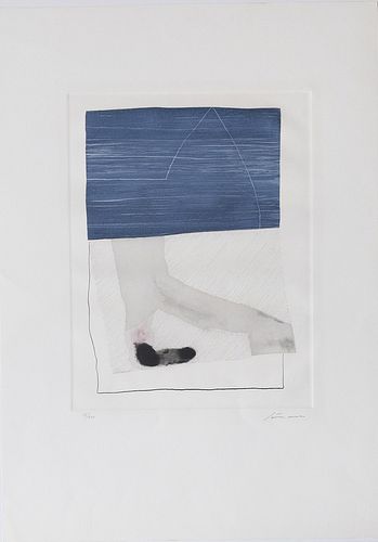 Santomaso, Giuseppe<br><br>Composition 5 without place, 1980, 39x30.5 cm., Sheet size 66x48.
