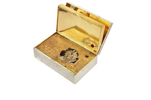 Silver Gilt Automation Box with Erotic Scene