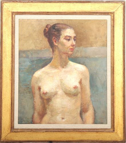 Roger Van Damme "Female Nude" Oil on Board