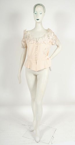 Serafina Silk & Sheer Floral Fitted Top
