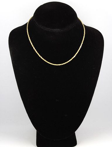 Modern 14K Yellow Gold Fancy Chain Link Necklace
