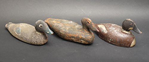 Victor Signed & Other Antique Wood Duck Decoys, 3