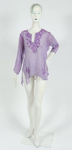 Calypso Embroidered Silk Blouse / Tunic