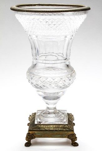 Waterford Manner Ormolu & Glass Urn-Form Vase