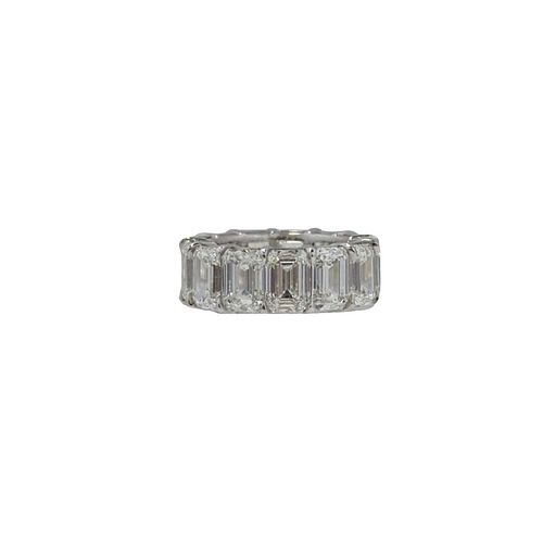 ALL GIA 19.34ct Emerald Cut Eternity Band Ring
