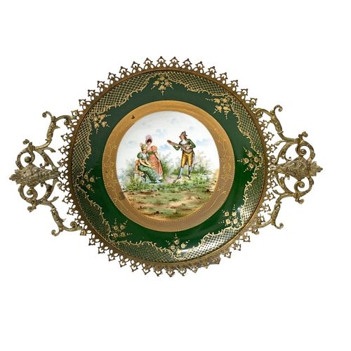 French Severs Style Plate Mounted In Bronze