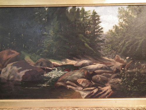 ANTIQUE NH PAINTING OF WOODLAND 