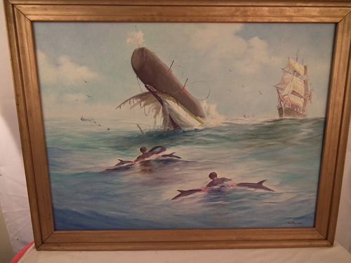 SILVA FERNANDES WHALING PAINTING