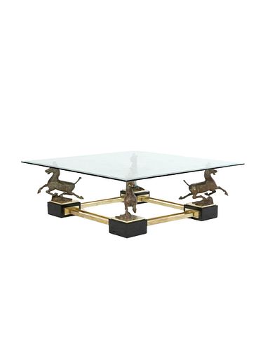 Brass Horse Table Possibly Maison Charles