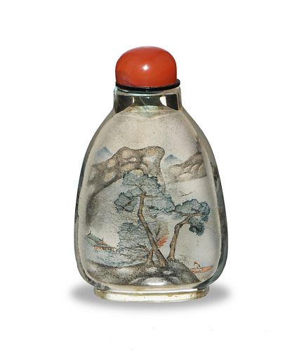 Chinese Inside-Painted Snuff Bottle, Zhou Leyuan