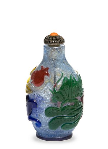 Chinese 5-Color Peking Glass Snuff Bottle, 18th Century