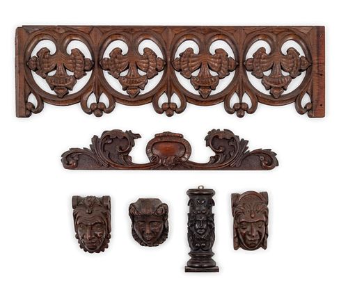 Ten Carved Wood Appliques