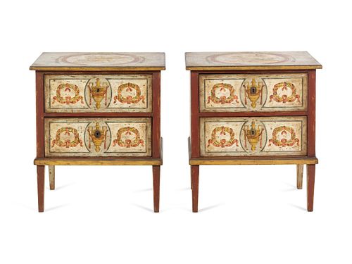 A Pair of Italian Painted Nightstands