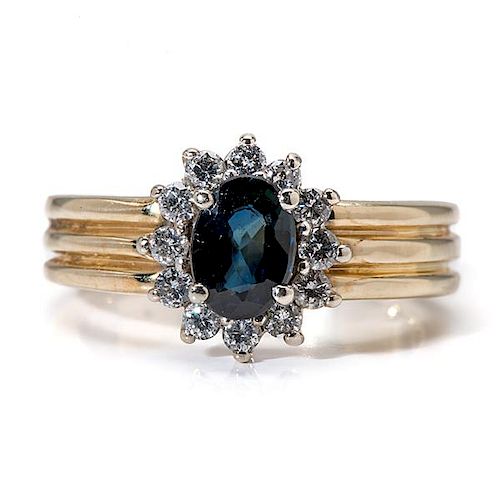Sapphire and Diamond Ring in 14 Karat 