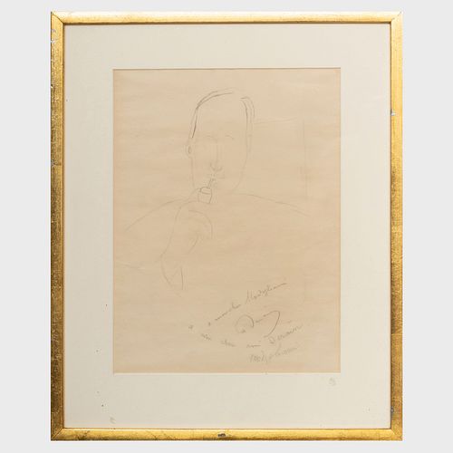 Attributed to Amedeo Modigliani (1884-1920): Portrait of AndrÃ© Derain
