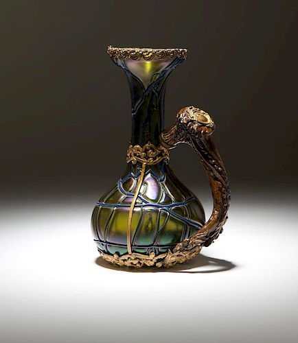 A small Art Nouveau art glass ewer, Pallme-Konig