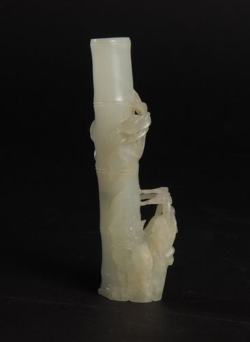 Chinese Jade Bamboo-Form Vase, 18-19th Century