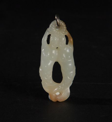 Chinese White Jade Carved Toggle, 18-19th Century