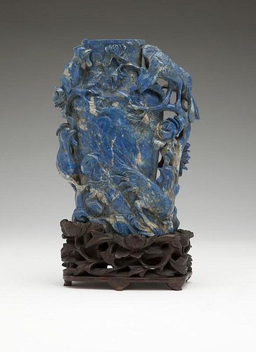 A Chinese carved lapis lazuli vase