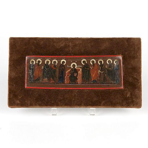 A Russian icon, extended Deesis with Apostles