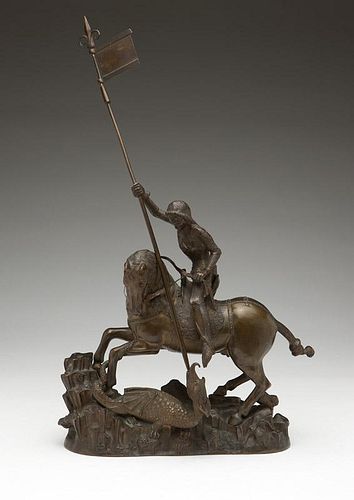 A Continental bronze, St. George and the Dragon