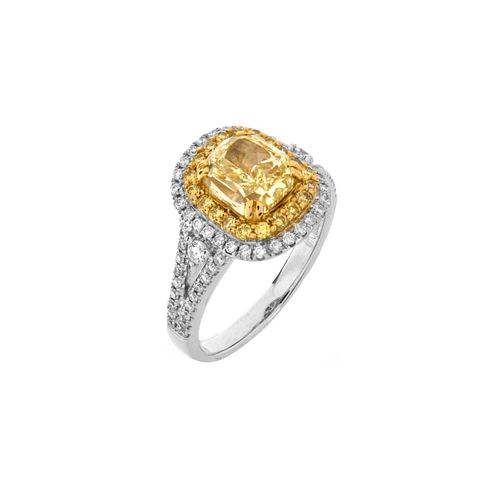GIA Fancy Light Yellow Diamond Ring