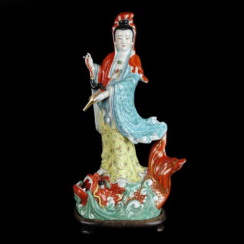 Large Vintage Chinese Porcelain Guanyin Figurine