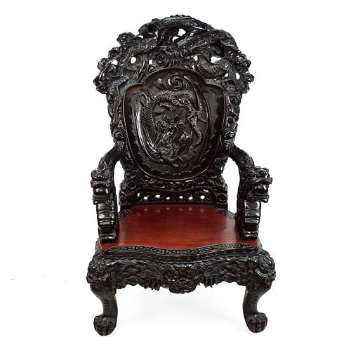 Large Chinese Throne Armchair