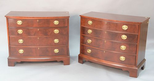 Pair Ethan Allen mahogany 4-drawer chests, ht. 32", wd. 38", dp. 19".