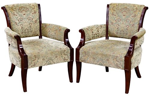 Barbara Barry for Baker Upholstered Armchairs
