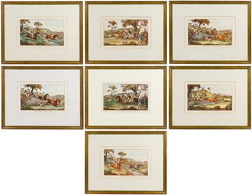 'A Steeple Chase' Hand-colored Engraving Assortment
