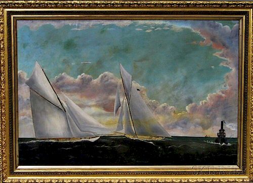 Attributed to William Pierce Stubbs (American, 1842-1909)       Racing Yachts