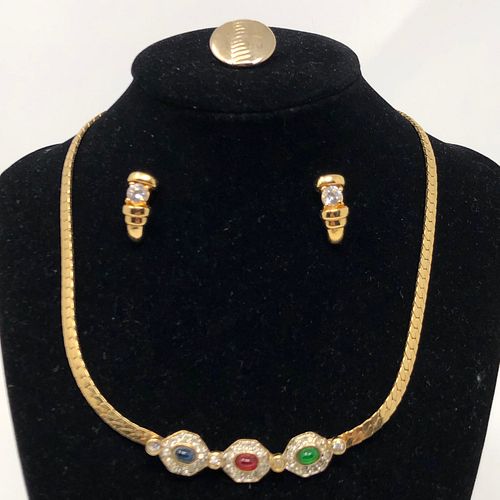 Gorgeous Gold Tone Necklace and Earrings