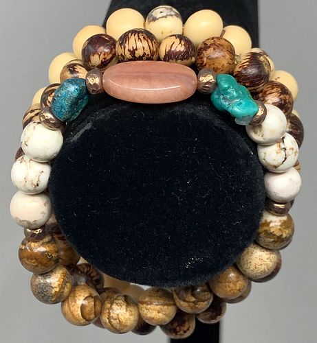 Set of 3 Handmade, Tribal-Style Stretch Bracelets
