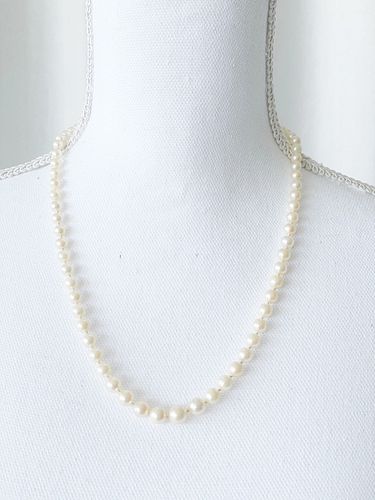 Art Nouveau Fresh water Pearls Necklace Diamonds clasp