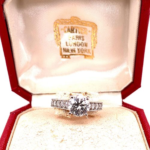 Platinum and Diamond Cartier engagement Ring. GIA CERTIFICATE