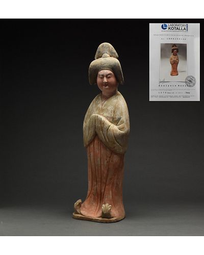 CHINESE TANG DYANSTY TERRACOTTA FAT LADY FIGURE - TL TESTED