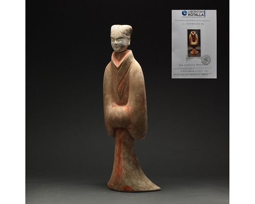 HUGE HAN DYNASTY TERRACOTTA FIGURE OF A COURT LADY - TL TESTED