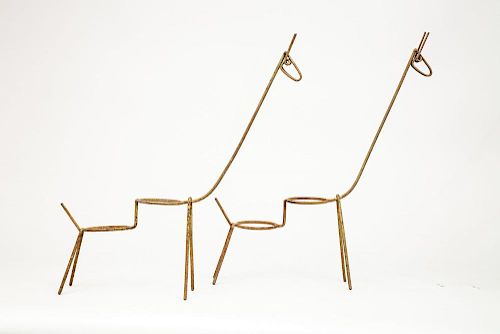 Pair of Giraffe-Form Planters, French, Mid-20th Century