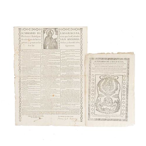 Dosal, Joseph / Archi-Cofradía de Roma. Sumarios. México, 1774/1781. Pieces: 2.